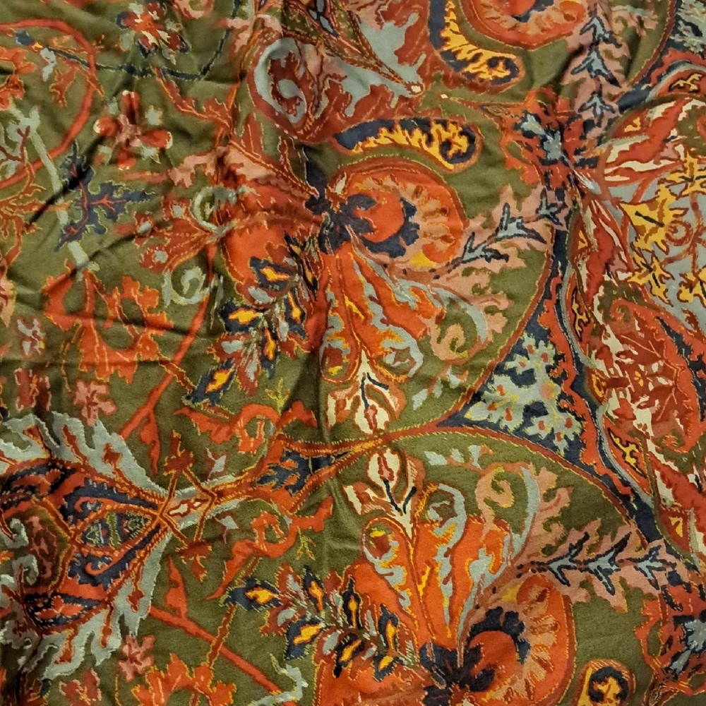 Vintage Ralph Lauren Galabad red paisley Fitted Queen Sheet Never Used